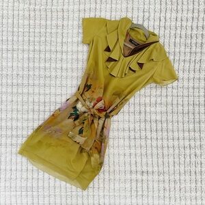 Etro silk Floral Yellow Dress